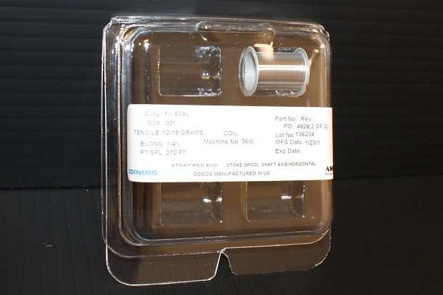 Aluminum Bonding Wire .001", 25 micron, chip on board, microelectronics, half inch spool