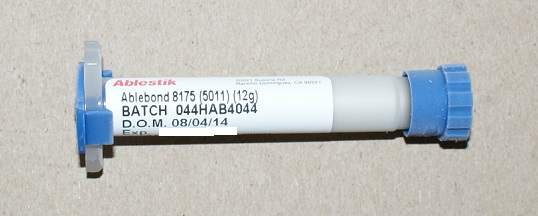 Ablebond 8175, aka Ablestik 8175, Loctite-Henkel. 3cc pre-mixed and frozen syringe. In stock. Ships today.
