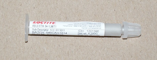 Ablebond 84-1LMIT1, aka Ablestik 84-1LMIT1, Loctite-Henkel, 3cc pre-mixed and frozen syringe. In stock. Ships today.