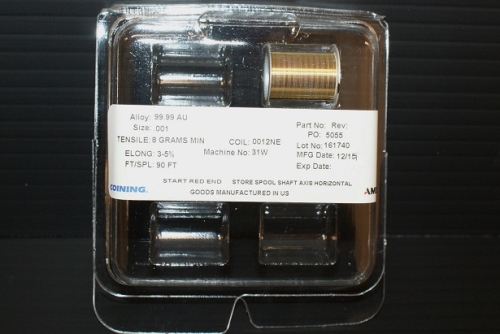 .001" gold au bonding wire, 25 micron, half inch spool, in stock
