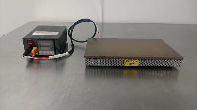Large hot plate for electronics and RF/Microwave assembly heats to 300c
